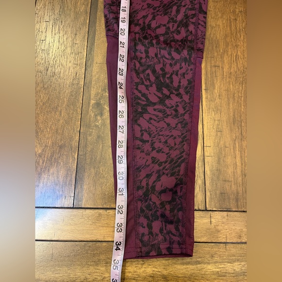 Athletic works Burgundy Tight with sheer panels on calves. - Picture 5 of 6